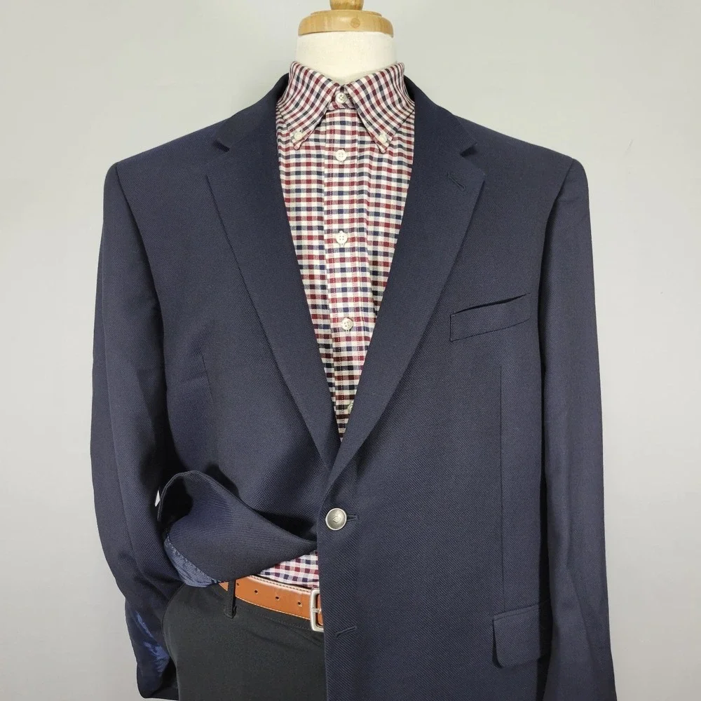 Joseph Abboud Men's Sport Coat Blazer Two Button Deep Navy Reda Super‎ 110s 50R